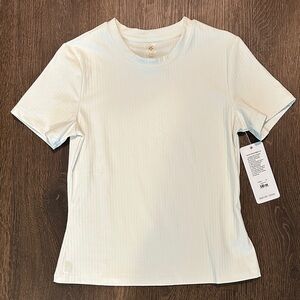 RHONE White Modern Ribbed Short Sleeve Tee